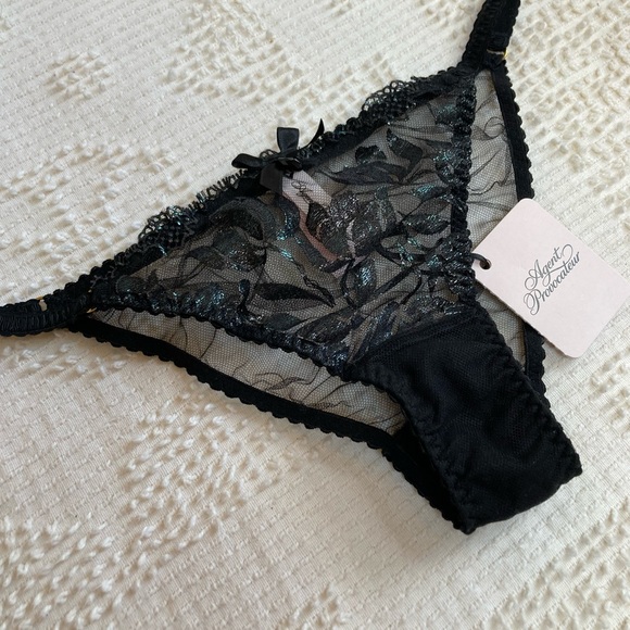 AGENT PROVOCATEUR Sparkle Brief in Black - Shimmer Lace Panties - Picture 6 of 16